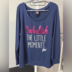 Torrid & Rebel Wilson Collab Navy Sweatshirt with Pink Sequins Size 1 - 1X